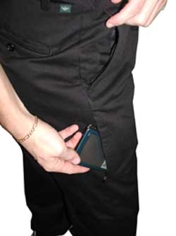 Mens dress pants outlet with cell phone pocket